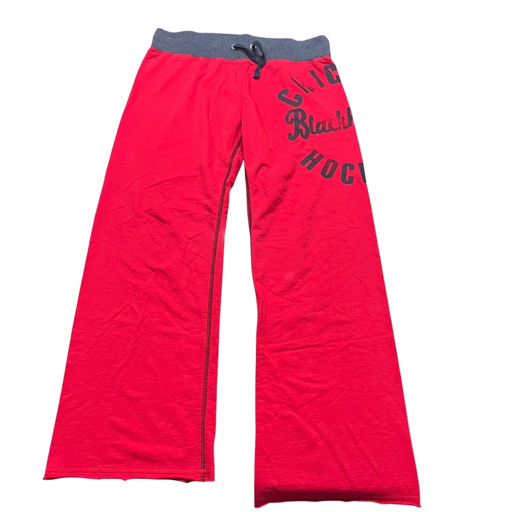 G-III 4Her Chicago Blackhawks Women Red Wide Leg Sweatpants Hockey Size M